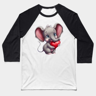 Baby elephant holding a heart Baseball T-Shirt